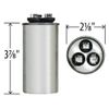 97F9834 35 + 5 uf MFD 370 Volt VAC - Replacement Round Run Capacitor by CAPCOM