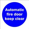 FSSS Ltd 5 FIRE AUTOMATIC FIRE DOOR KEEP CLEAR STICKER VINYL SIGN.100x100MM