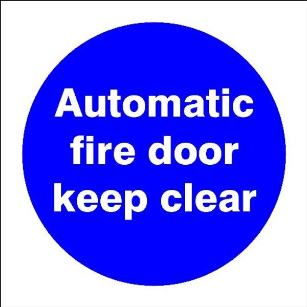 FSSS Ltd 5 FIRE AUTOMATIC FIRE DOOR KEEP CLEAR STICKER VINYL SIGN.100x100MM