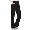 Cherokee Women's Mid Rise Straight Leg Pull-on Pant, Black, Small