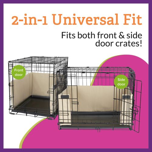 Pet Dreams Dog Crate Bumper - Comfy Liner & Dog Tail Protector for Inside Crate, Fits iCrate Cages 18, 24, 30, 36, 42, 48 Inches (Ivory, Large, 36")