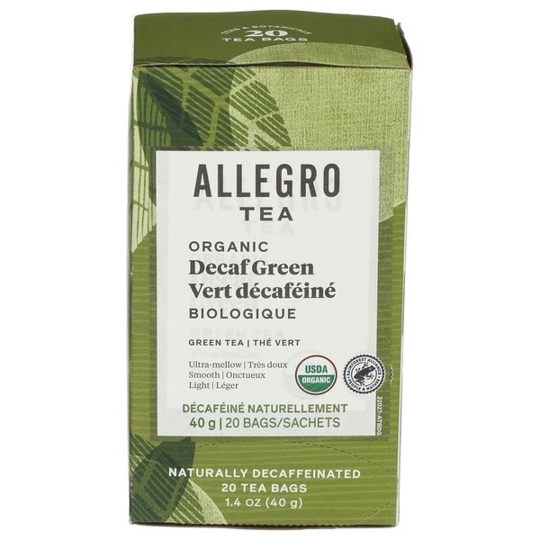 Allegro Tea, Organic Decaf Green Tea Bags, 20 ct