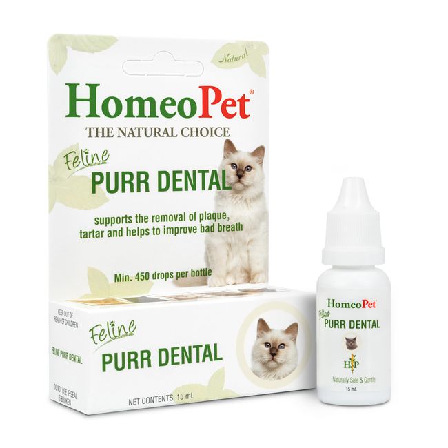 HomeoPet Feline Purr Dental, Dental Care for Cats, 15 Milliliters