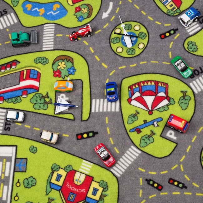 Kids Carpet Playmat Rug City Life Great for Playing with Cars and Toys -  Play Learn and Have Fun Safely - Kids Baby Children Educational Road  Traffic