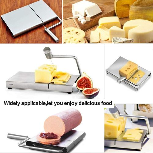 sinzau Cheese Slicer Stainless Steel Wire Cutter for Hard and Semi Hard Cheese Butter Sausage, 5 Wires Included