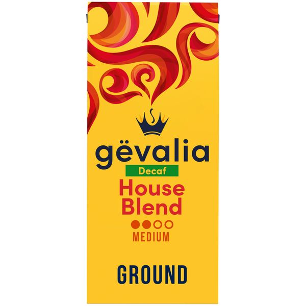 Gevalia House Blend Decaf Medium Roast 100% Arabica Ground Coffee, (12 oz Bag)