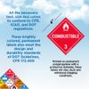 ChromaLabel 4 by 4 Permanent Durable Square D.O.T. Hazard Labels, Hazard Class 3 Combustible Label, 100/Roll