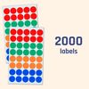 2000 Pieces - 2cm Coloured Dot Stickers, Sticky Dots Labels, 4 Assorted Colours