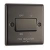 BG Electrical 3-Pole Fan Isolator Switch, Black Nickel, 2-Way, 10AX