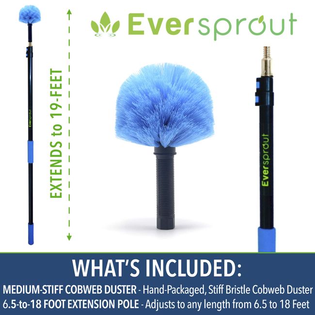 EVERSPROUT 5-to-12 Foot Swivel Squeegee & Microfiber Glass Window Scrubber  