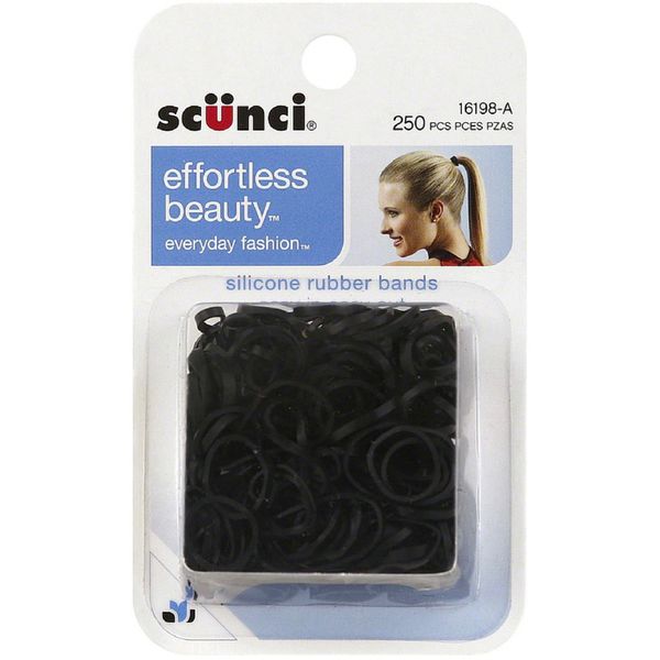 Scunci 1619803a048 Black Hair Rubber Bands 250 Count