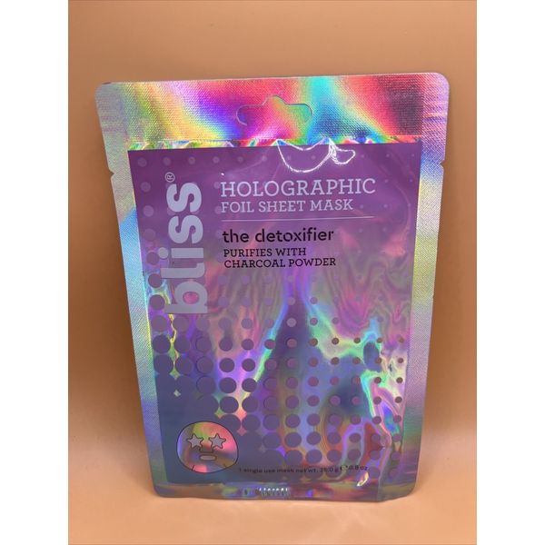 1x Bliss The Detoxifier Charcoal Holographic Foil Sheet Mask