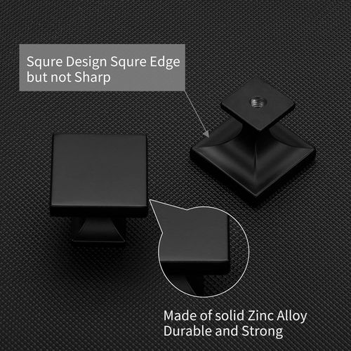 LONTAN 15 Pack Black Cupboard Knobs Black Cabinet Knobs Black Door Knobs Black Drawer Knobs Hardware Cabinet Knobs for Drawers Black Kitchen Knobs Zinc Alloy Cupboard Door Knobs