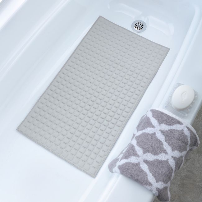 Cushioned Pillow Top Non-Slip Rubber Bathtub Mat Cream - Slipx Solutions