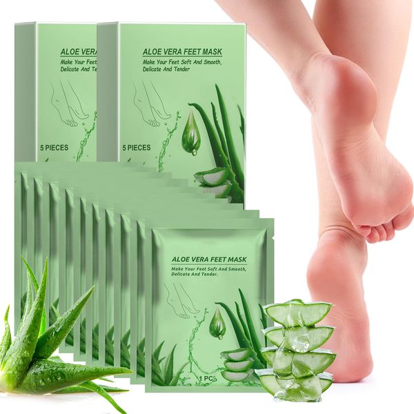 10 Pairs Foot Mask Peel, Foot Peel Mask for Hard Skin, Foot Exfoliating Socks, Moisturizing Foot Care for Callus Remover, Cracked Heel Dead and Dry Skin, Deeply Hydrates, for Men and Women