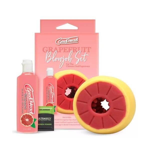 GoodHead Grapefruit BJ Set with Stroker, Slick Head Glide and Refresh Powder