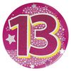 Hippo 18612-13GC Badge, Pink