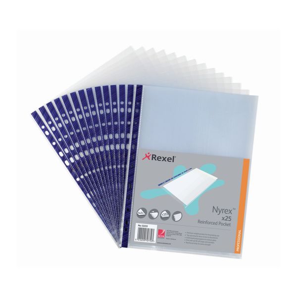 Rexel Nyrex A4 PVC Clear Open Top Pocket Files 12233