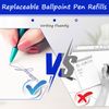 Vokmon Ballpoint Pen Refills, Blue, Fine, 0.7 mm, 30 Pack