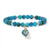 Hemasa Stone Beads Stretchbale with Heart Shape Pendent Bracelet Apatite