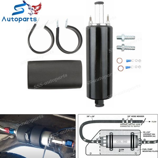 New Universal High Flow & Pressure External Inline 255LPH Fuel Pump GSL392