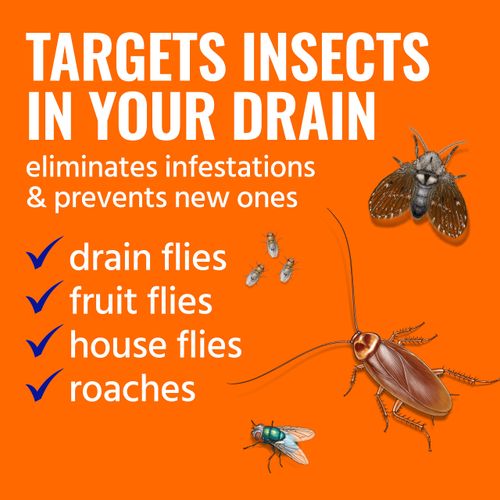 TERRO Drain Insect Killer - T590 Drain Fly Killer - Foam Drain Treatment - Drain Treatment for Drain Flies, Fruit Flies, House Flies, and Roaches
