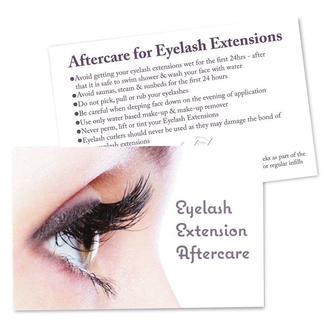 Eyelash Extension After Care Cards - Pack of 50 - Double Sided Eyeluvlashes Brand