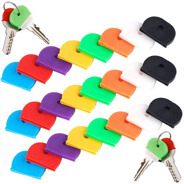 Key Caps Covers Key Cover Keycaps Key Colour Caps Flexible Key Covers Easy to Identify Door Keys 8 Colors 24 Pieces