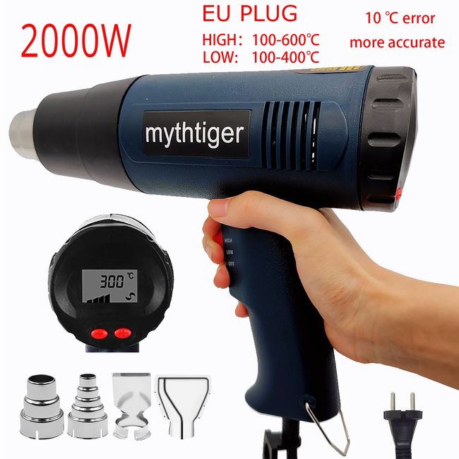 220-240V eu plug digital heat gun lcd display electric hot air gun hair  dryer heat soldering shrink wrapping thermal power tools