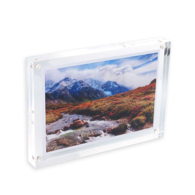 BBEST PF-P-1 Acrylic Photo Frame, Block Type, Postcard, A6, 6.7 x 4.7 inches (170 x 120 mm), Pack of 1