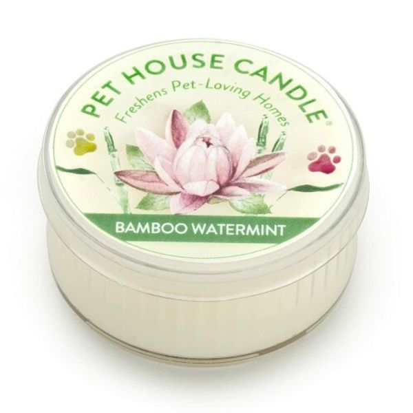 Pet House Candle 100% Natural Soy Wax Pet Odor Eliminating Candle (Bamboo Mint)