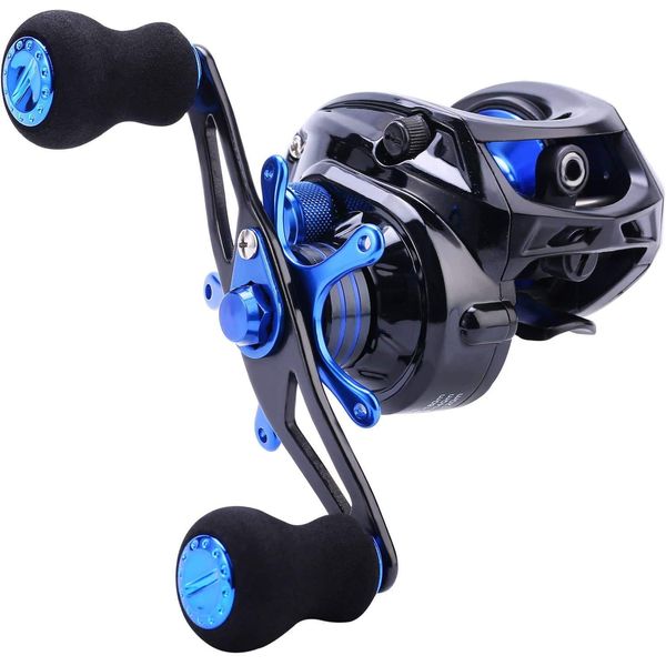 Sougayilang Baitcasting Reel, 7.0:1 Gear Ratio Super Smooth Power, 9 + 1 Shielded Ball Bearings Anti-Corrosion Baitcaster Reel Fishing Reel(Right)