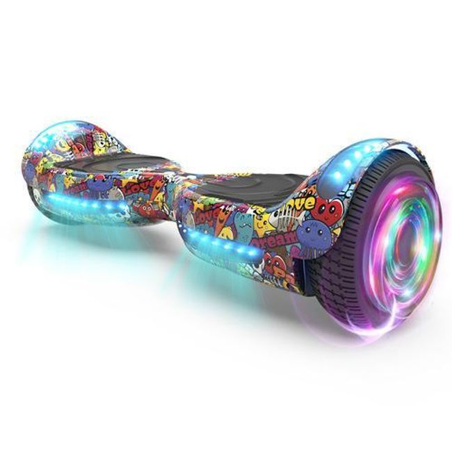 Flash Wheel Hoverboard 6.5" Bluetooth Speaker with LED Light Self Balancing Wheel Electric Scooter - Monster Party
