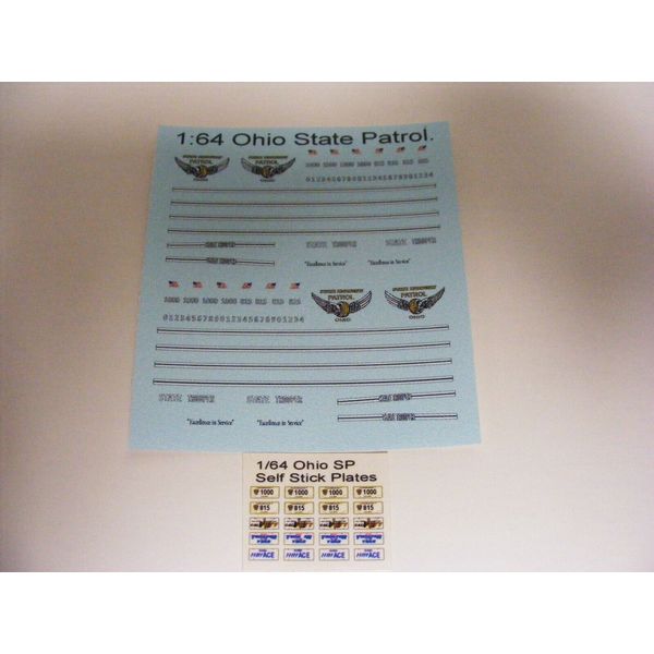 Ohio State Troopers 1/64 Water Slide Decals for 1:64 Vehicles Updated & Re-sized