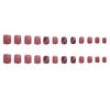 24 Pcs Reddish Brown Nail Tips Easy 1 Second Gel Nail Tips for Reception Kimono Kimono Dream Illusion Gradient
