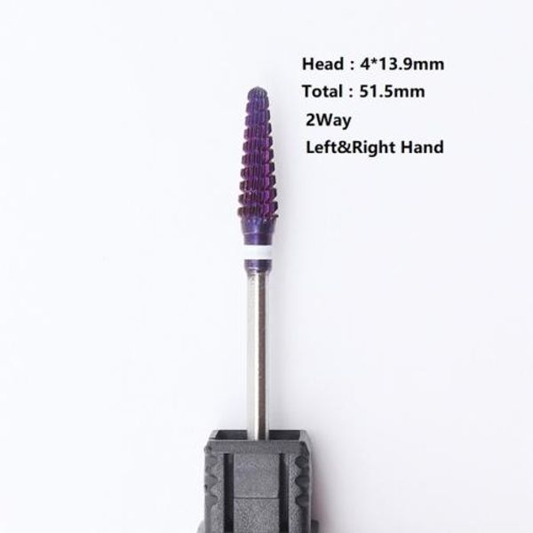 Nail Drill Bit Nail Bit Nail Drill Hot Purple Pro Full Carbide Nail Drill Bit Art Electric Machine File Tool Floor Nail Cutting and Polishing