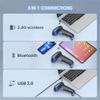 2D Bluetooth Wireless Barcode Scanner Handheld Cordless USB QR Code Reader Blue