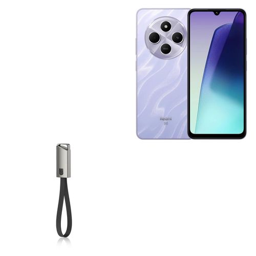 BoxWave Cable Compatible with Xiaomi Redmi 14C 5G - USB Type-C Keychain Charger, Key Ring USB Type-C to Type-A 8 in USB Cable - Jet Black