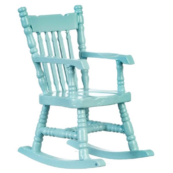 Melody Jane Dolls Houses Classics by Handley Dollhouse Miniature Soft Blue Rocking Chair