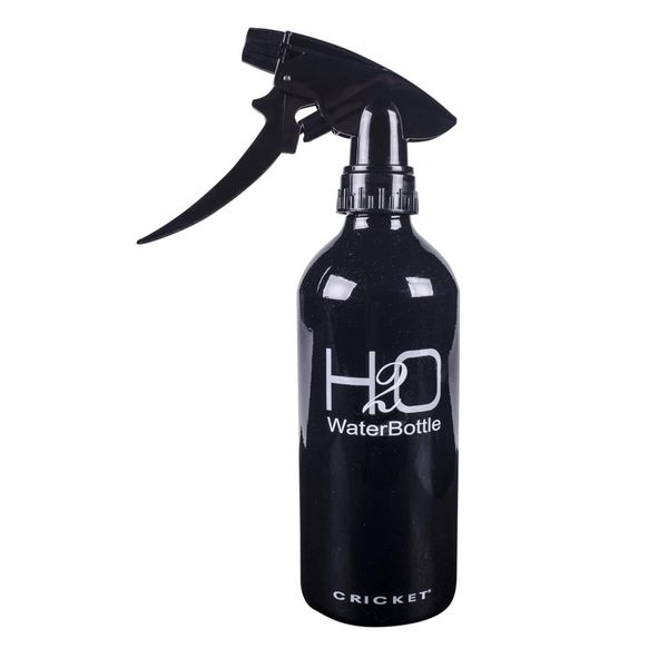 Cricket H2O Water Spray Bottle for Hair Mist Salon Style Spray Bottles Metal Aluminum, Hairstylist Barber Styling Supplies and Accessories, 13.5 oz, Sparkle Black