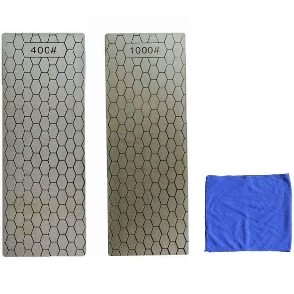 Deepa Diamond Whetstone #400#1000 Mini 4WD Tool Processing Whetstone Facing Diamond Set of 2 Correction Grinding Wheel Anti-Slip Mini 4WD Carbon Carbon Polishing FRP Polishing Flexible Microfiber Towel Included