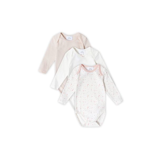 Stellou & friends Baby Bodysuit, 100% Organic Cotton Wrap Bodysuit Set of 3, Cuddly Soft and High-Quality Children's Clothing for Boys and Girls, Long Sleeve & Short Sleeve Bodysuit, Oeko-Tex 100