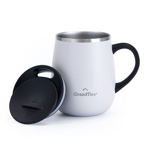 GRANDTIES Insulated Coffee Mug with Sliding Lid 460ml