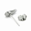 Rubby Stainless Steel Feather Stud Earrings Sold in 1 Pack Silver