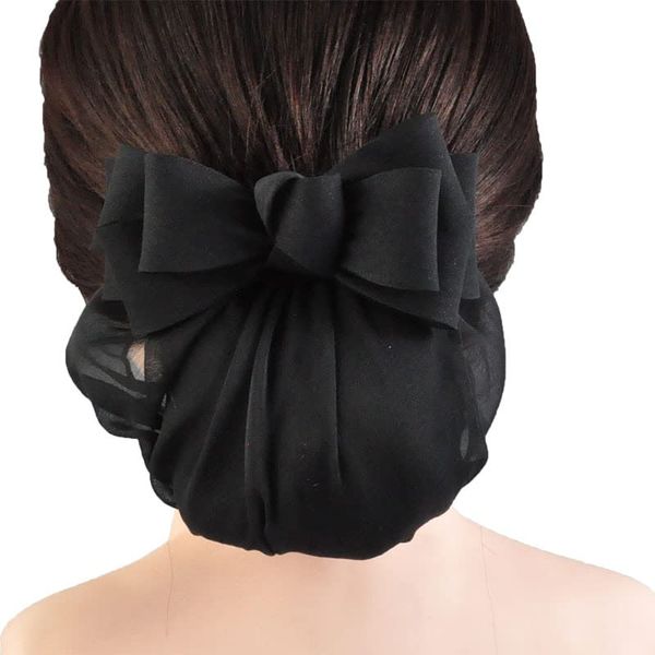 Chignon Net, Ribbon, Bun Net, Bulk Hair, Net, Chignon Net, Barrette, Black, Bun Cover, Hair Accessories, Cloth, Hair Clip, Hair Ornament, Black