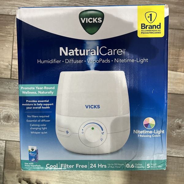 Vicks Natural Care Cool Mist Filter Free Humidifier & Essential Oil Diffuser