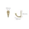 Japan Commerce B-885 Single Hook, Clear Lacquered Unpainted, Brass, Quantity: 10