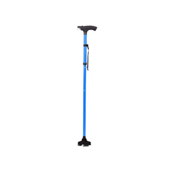 Folding Walking Stick with LED Light for indoor/outdoor usage-Heights Adjustable (Blue Walking Stick)