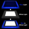 12w Square Recessed LED Ceiling Panel Light Dual Colour Cool White/Blue