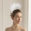 MWOOT 1920s Feathered Fascinator, Vintage Feather Headband, White Feather Headpiece, Hair Headwear Accessories for Carnival Masquerade Decor, Ball Venetian Prom Costume Party Accessories